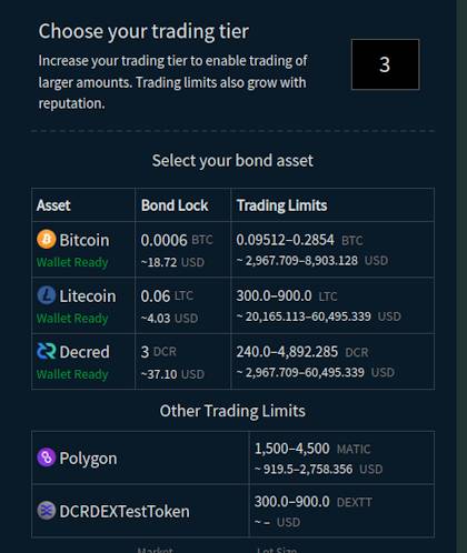 DCRDEX will better expose the bond math and trading limits